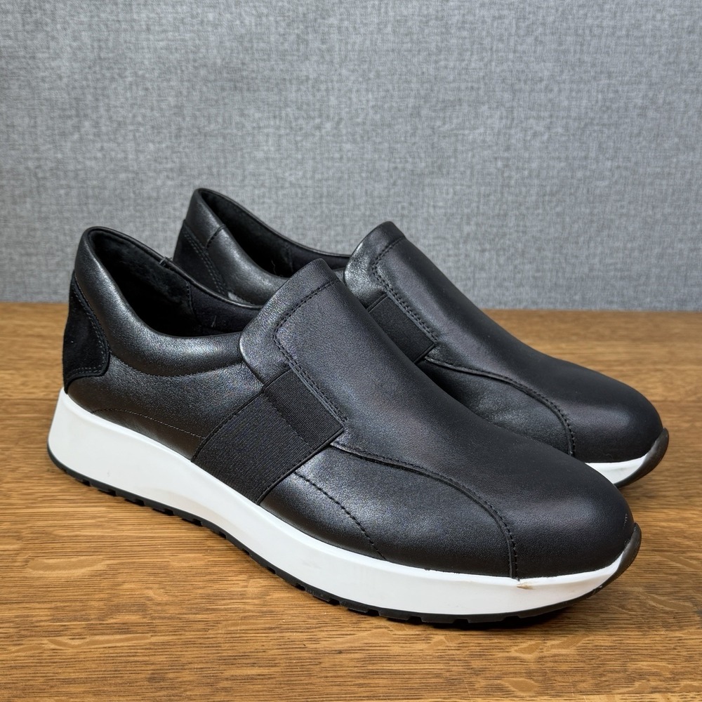 Munro Laurel Leather Sneakers Women's Size 9 Shoes Black Arch Support Comfort